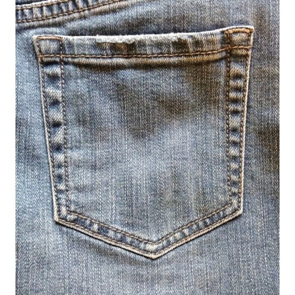 Caslon Skirt 2 Denim Raw Hem Pockets Stretch Mildly Distressed - Picture 10 of 12